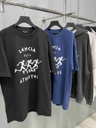 T-shirty designer Swaters Balencg T Shirt Tshirt High Edition Mens Paris B Sports Running Męski maraton nadrukowany okrągła szyja luźna koszulka krótkie rękawy moda ujrk