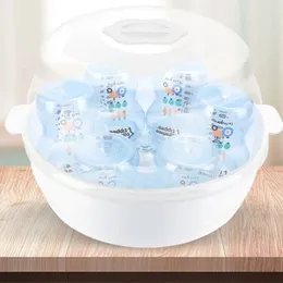 Babyflaskor# Mikrovågsång Sterilisator för Baby -flaskor Temperatur Nippel Sterilisator Botthållare Lagring Box Baby Bottle Warmer BPA GRATIS 231113