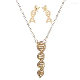 Necklace Earrings Set 1 DNA And Earring Punk Style Biology Science Themed Women Girls Gift