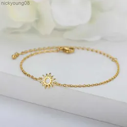 Bransoletki Icftzwe Sun Sun Bracelets dla kobiet łańcuch ręki ze stali nierdzewnej Vintage Słoneczka Kolejka Boho Foot Jewelry AkcesoriaL231114