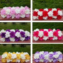 Decorative Flowers DIY Wedding Arch Background Decoration Props Artificial Dahlia Silk Flower Rose Arrangement Round Row