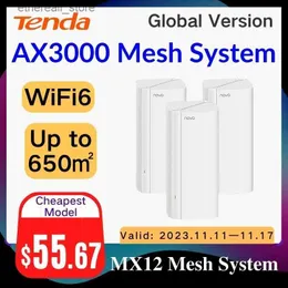 Routrar Ax3000 Wi-Fi 6 Mesh WiFi Router Tenda Ex/MX12 WIFI6 MESH SYSTEM ROUTER 2.4G 5GHz 3000 Mbps Full Gigabit Mesh WiFi Signal Repeater Q231114