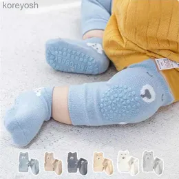 Barn strumpor baby knä kuddar+ 2 st. Set tecknad anti slip knäskål barn crling säkerhet golv knäskydd för flickor boyl231114