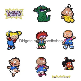 Shoe Parts Accessories Rugrats Cartoon Character Charms For Croc Pvc Soft Rubber Shoes Xmas Gift Sandals Drop Delivery Otams