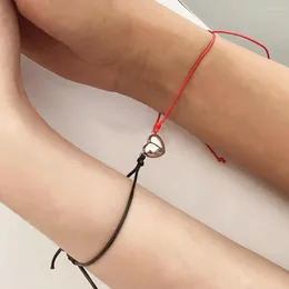 Link Bracelets Love Heart Magnetic Bracelet Metal Pendant Counter for Lover Friendship Braid Rope Magnet Jewelry