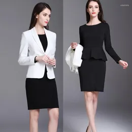 Work Dresses Japanese And Kore Business Wear Women's Suits Spring Autumn Winter Fashion Skirt Ol Small Suit Dress Two-Piece Set