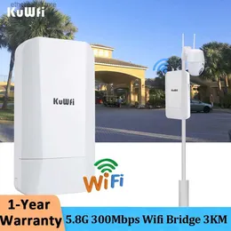 Routers KuWfi 5G Wifi Repeater 300Mbps Outdoor Bridge 1-3KM Long Range Signal Wifi Router Point to Point Wifi Signal Amplifier IP65 Q231114