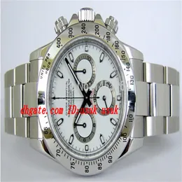 Fournisseur d'usine montre-bracelet de luxe 116520 cadran blanc Bracelet en acier inoxydable automatique montre pour hommes montres2562