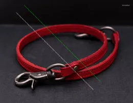 Keychains 23.5" Quality RED Veg Cowhide Plain Leather Trucker Biker Key Jeans Wallet Chain Trigger Hook Clasp