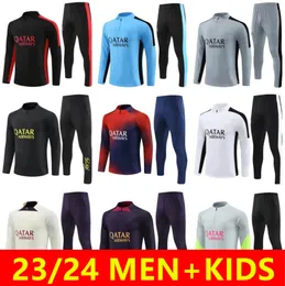 Men Kids 2023 2024 Football Tracksuit Mbappe Pre Match Jacket Stack Strike Drill 23/24 Paris O.Dembele Lee Kang في بدلة التدريب على كرة القدم على الأكمام الطويلة الركض Futbol Chandal