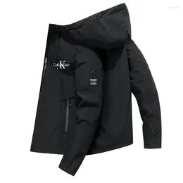 Мужские куртки ветрозащитные модные повседневные куртки на молнии с капюшоном на клипсе 2023 весна и осень бренд K Slim Fit