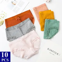 Women's Panties 10Pcs/lot Cotton Panties Women Lace Lingerie Femme Sexy Underwear Women PantiesBriefs Underpants Bragas Mujer Lingerie Panties 230414