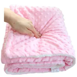 Cobertores swaddling fofo sherpa dot design térmico nascido recebendo cobertor carrinho de bebê cobertor pelúcia nascido bebê swaddle 231114