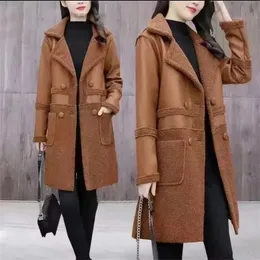 Misturas de lã feminina inverno feminino colete de pele irmã gorda solta roupas femininas vintage veludo grosso casaco quente meados de comprimento colete wommena856 231114