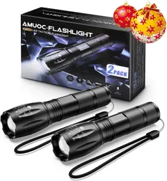 LED 2000 Lumens Flashlights في الهواء الطلق مقاوم للماء المصابيح الفائقة الساطعة الساطعة البوصلة