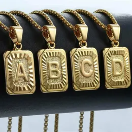 Inledande bokstavhänge Namn Neck Back Yellow Gold J K Necklace For Women Men Bt Friend Jewelry Gift293s
