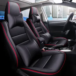 Märken Badge Custom Car Special Seat Covers för Toyota Corolla Watertofläder Disguise Seat Cushion Car Styling -Full Set Auto Parts