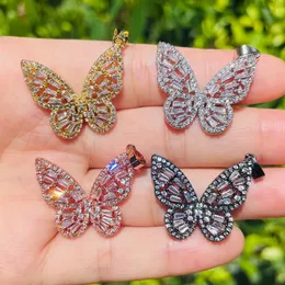 Charms 5st Clear Butterfly Charms för kvinnor armband som gör bling hänge för flicka halsband Handcraft diy smycken tillbehör 231113