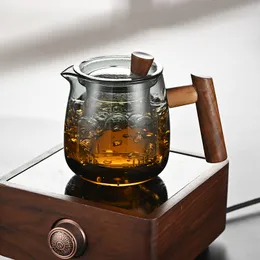 Drinkware Wooden Handle Office Teapot Office ثلاث قطع كوب شاي شاي شاي