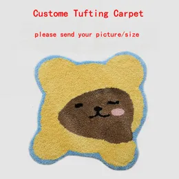 Carpet Customized Tufted Rug Round Square Irregular Tufting Cartpet Bath Mat Custom Your Design Picture P o Gift Drop 230413