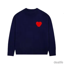 Amis Am i Paris Designer Maglione Amiswater Maglione con cappuccio Felpa invernale spessa Jacquard A-word Red Love Heart Pullover Uomo Donna Amiparis Se4d