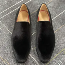 Lyxig mocka läder svarta män formella skor pekade tå loafer designer klänning sko affärsarbete bröllop festskor stor storlek 48 med låda nr496