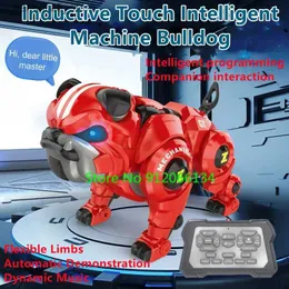 Animais Elétricos / RC Toque Indutivo Controle Remoto Inteligente Máquina Bulldog Brinquedos Programação Inteligente Interagir Membros Flexíveis Demonstr Cães RC Q231114