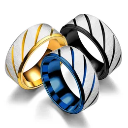 Fashion Swill Rings Men Women Wvel Stripe Ring Designer de jóias de aço inoxidável Presentes para unissex