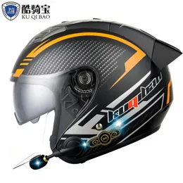 Велосипедные шлемы KUQIBAO Мотоциклетный шлем Встроенный Bluetooth Мотоцикл Противотуманный HD-объектив Мотокросс DOT Утверждение ABS Crash Casco 231114