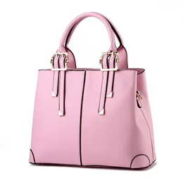 HBP Women Women Bolsa Bolsa Pu Leather Totes Bag Bolsa de ombro de Bolsas de estilo simples Bolsas Bolsas Pesses Rosa Cor 1087