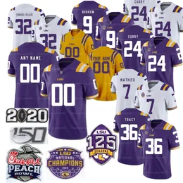 Custom Men Women Youth College Football Jersey Jamarr Chase Joe Burrow Odell Beckham Jr. Peterson Fournette Cannon Adams zszył najwyższą jakość