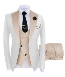 Męskie garnitury Blazers kurtka kamizelki Krody garnitury dla męskiego garnituru Business High-end Social Formal Suit 3 szt. Zestaw ślubu Men 231113