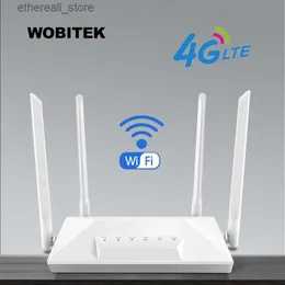Routers WOBITEK Unlocked 4G LTE Router CAT4 WiFi CPE Hotspot RJ45 LAN Ethernet Wireless Modem Sim Card Slot 150Mbps External Antenna Q231114