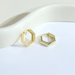 Hoop Earrings Minimalist Geometric Hexagon For Women Girl Statement High Quality Gold Plated Fashion Party Jewelry Gift