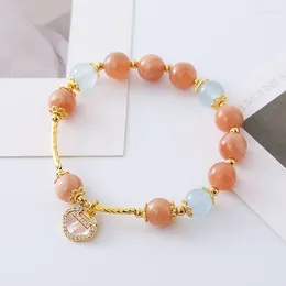 Braccialetti con ciondoli Delicato braccialetto di cristallo per le donne Corda elastica Accessori per le mani Perline di pietra colorate Articoli di gioielleria