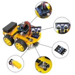 Freeshipping Smart Robot Car Kit för att utveckla ultraljudssensor Bluetooth -modul för Arduino med handledning KFDFJ