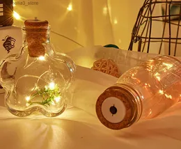 Nocne światła Dziewczyna Serce Ins Prezent urodzinowy Plastikowy lampka LED String Bottle Crafts Nightlight Q231114