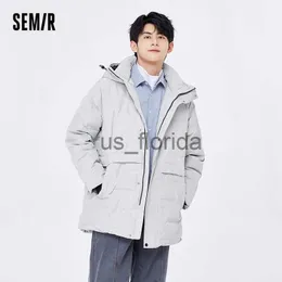 Masculino para baixo parkas semir jaqueta masculina 2022 inverno novo quente 90 veludo casaco quente tendência j231111