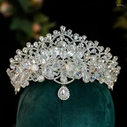 Hårklipp Brud Crystal Crown Headwear Heavy Industry Luxury High-End Birthday Princess Wedding Dress Accessories Smycken för kvinnor