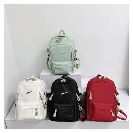 Moda crianças esporte mochilas meninos meninas carta impressa sacos de ombro duplo crianças lona saco casual a9861