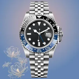 Designer-Luxusuhr, Herren-Designeruhren, 40 mm, schwarzes Zifferblatt, blau-schwarze Keramik, drehbarer Außenring, Saphirspiegel, automatischer mechanischer Aufzug, Uhren aus 904L-Stahl
