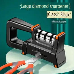 1pc, Knife Sharpener, Hand-held Sharpener, Multifunctional Portable Knife Sharpener For Kitchen, Kitchen Knife Sharpener With Handle And Non-slip Base,