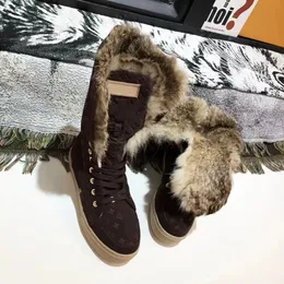 Women Boots Winter Snow Boots Suede Slides Real Fur Slides Leather Winter Winter Warm Knee High Boots Fashion Woman Woman Eu42 09