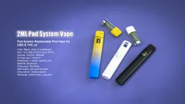 vape pen e 담배 1ml 2ml 교체 가능한 포드 시스템 세라믹 코일 카트리지 280mah 충전식 배터리