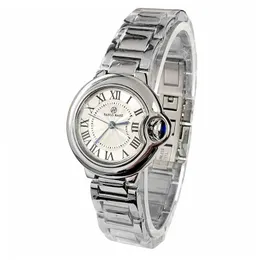 Andra klockor säljer högkvalitativa damklockor Manwomen Relogio Silver Luxury Steel Fashion Blue Balloon Wristwatch Reloj Mujer 231113
