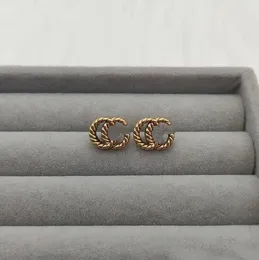 18K Altın Kaplama Harfleri Stud Marka Tasarımcıları Geometrik Kadınlar Yuvarlak Kristal Rhinestone İnci Yem Küpe Kuyum Hediyesi 20 Style