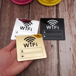 Dekoracyjne naklejki akrylowe lustro wifi naklejka na miejsca publiczne sklepy domowe konto pisma i hasło WiFi