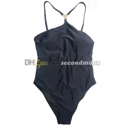 Sexy One Piece Swimwear Women Backless Bathing Suit Solid Color Black Swimsuit Designer Breathable Beachwear