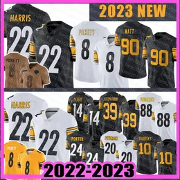 George Pickens Futbol Forması Pittsburghs Steeleres Najee Harris Kenny Pickett T.J. Watt Minkah Fitzpatrick Pat Freiermuth Joey Porter Jr. Patrick Peterson A01