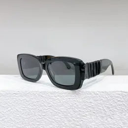 Óculos de sol retangular cinza preto para mulheres templo de couro sunnies tons designers Óculos de sol UV400 óculos com caixa
